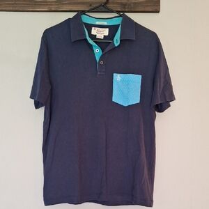 Original Penguin Dark Blue Polo with Light Blue Details